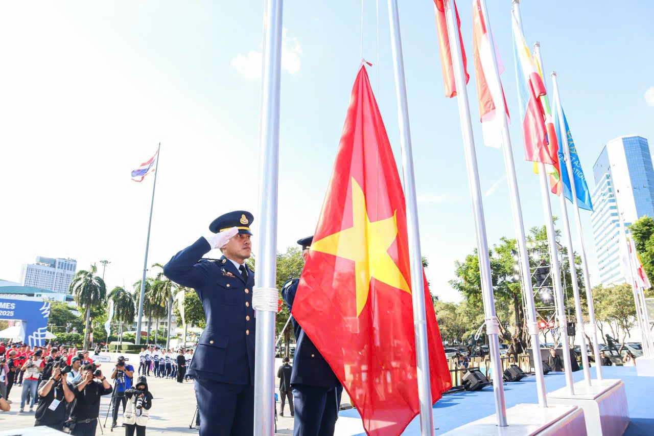Đoàn Thể thao Việt Nam tại Lễ thượng cờ SEA Games 33 Vận động viên Việt Nam tham dự Lễ thượng cờ SEA Games