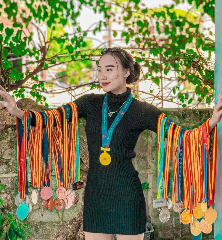 Vận động viên Hoàng Thanh Giang thi đấu 7 môn phối hợp